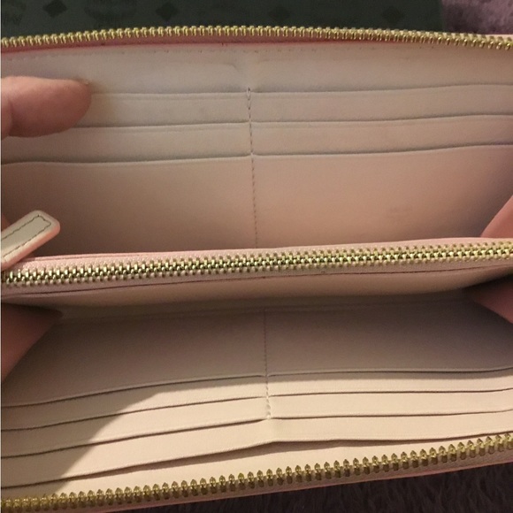 MCM Rainbow Studded Robot Pink Leather Full Size Zipper Wallet - Picture 8 of 16